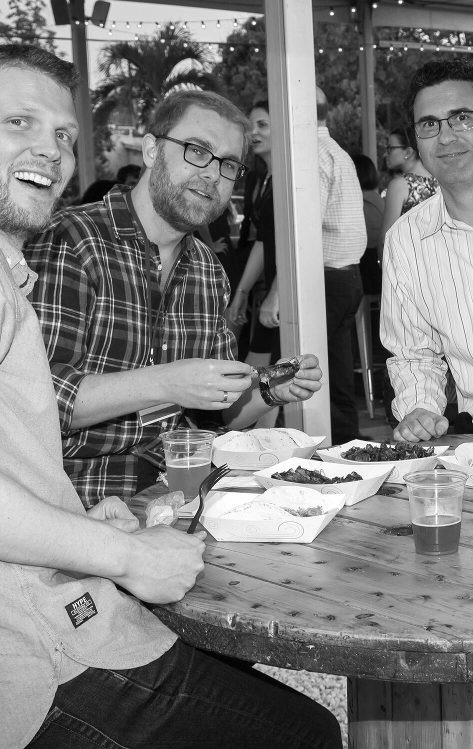 Marc Nager, Chris Eben, and Conference Attendee